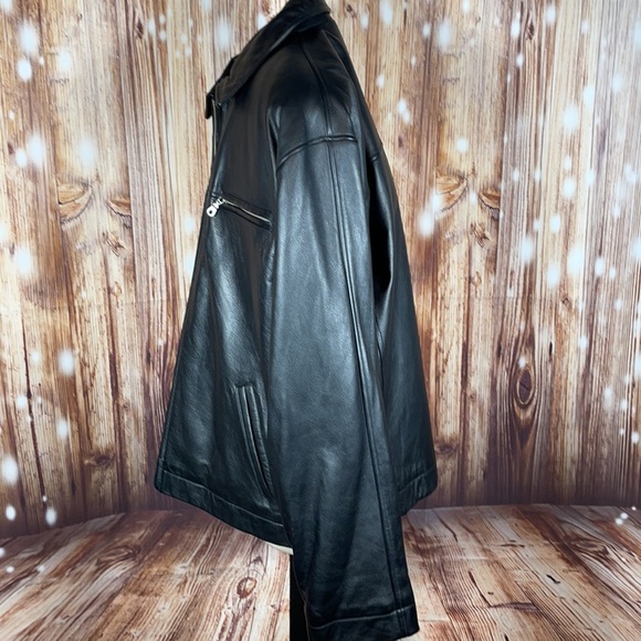 Leather Jacket Coat Xl 